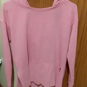Cut-in-two at the bottom pink sweater